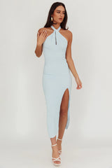 Oracle Halterneck Midi Dress Blue