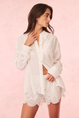 Orsay Cotton Eyelet Button Down Blouse