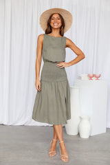 Into My Eyes Midi Dress Olive