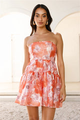 In Your Feelings Strapless Mini Dress Orange