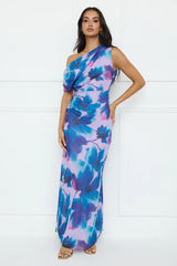 Indigo Light Off Shoulder Maxi Dress Lilac