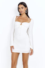 Inspire Me Ribbed Mini Dress White