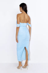It's Love Mesh Maxi Dress Blue