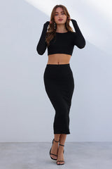 Island At Dusk Crop Top Black