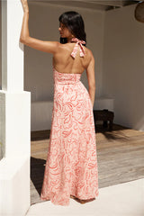 Under Shade Halter Maxi Dress Pink