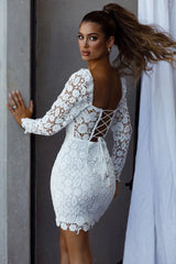 First Dance Lace Mini Dress White