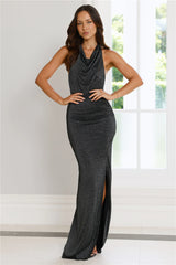Lavish Luxuries Halter Maxi Dress Black