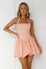 Lakeside Halter Mini Dress Peach