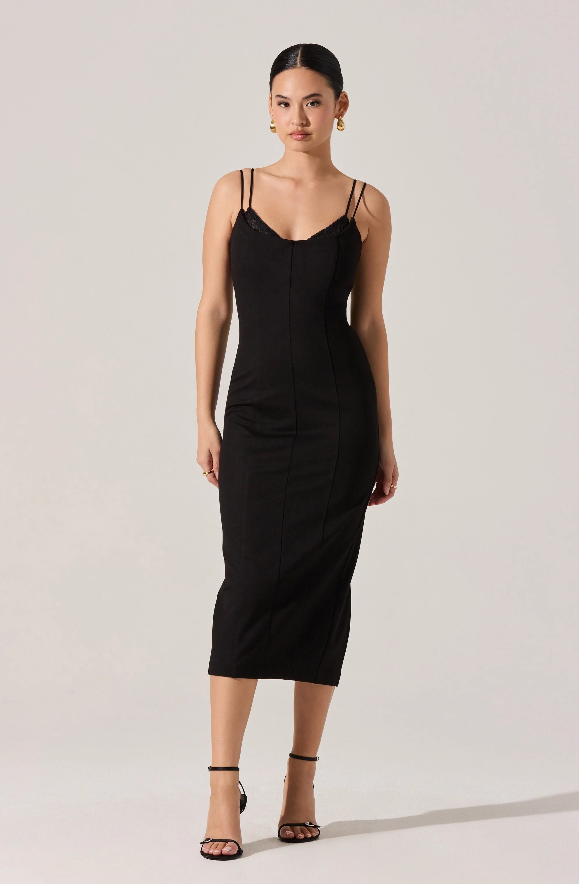 Allura Peekaboo Lace Midi Dress