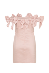 Rose Strapless Bow Mini Dress - Powder Pink