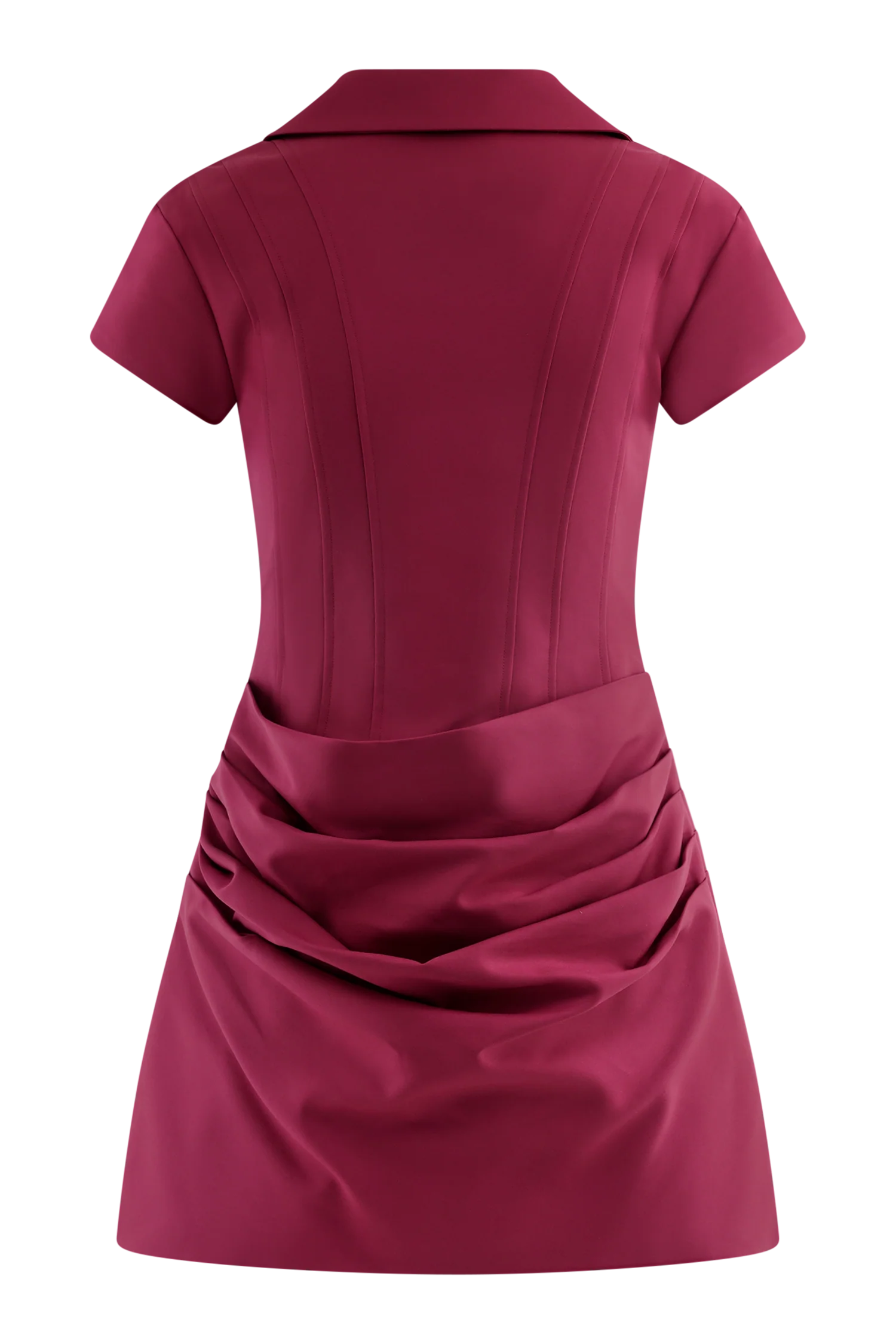 Tarryn Collared Cotton Mini Dress - Dragonfruit
