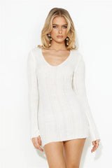 LIONESS Coyote Knit Dress Porcelain