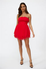 Hollywood Lights Mini Tulle Dress Red