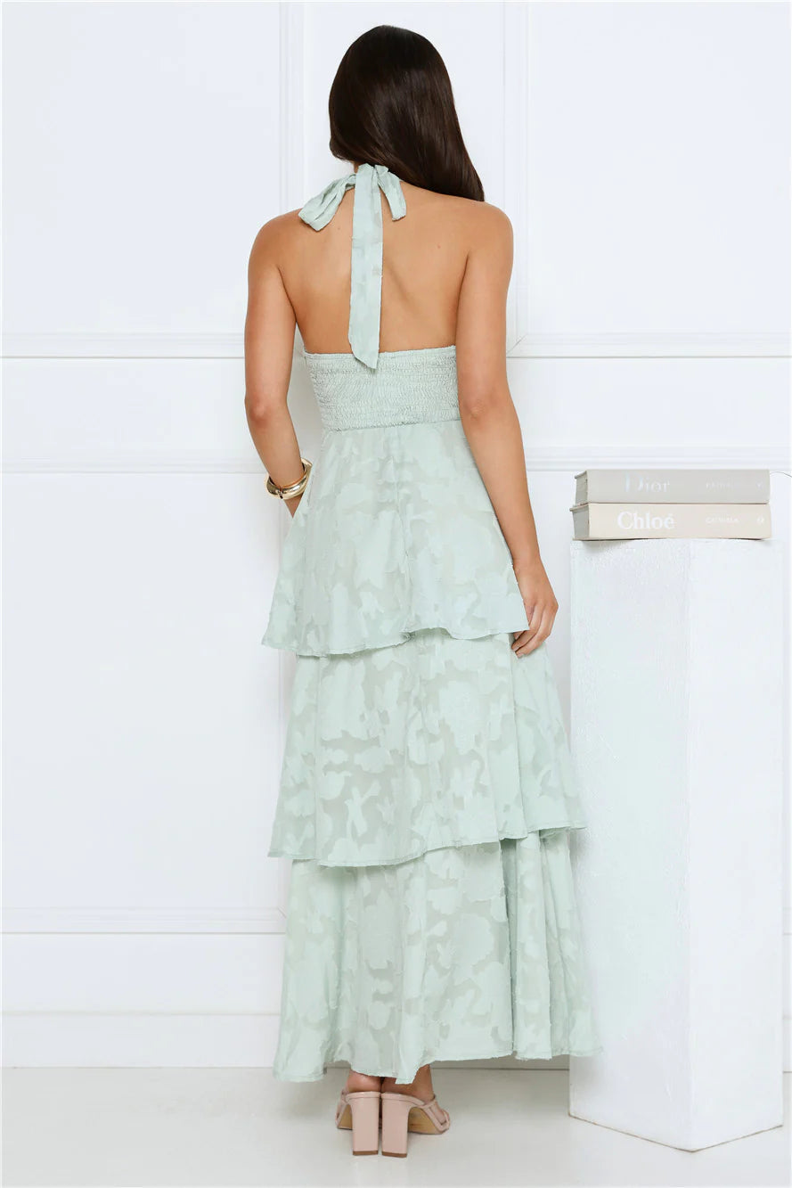 Island Sway Halter Maxi Dress Sage