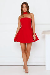Just Arrived Strapless Mini Dress Red