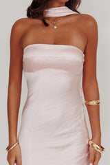 Damsel Reverse Halter Maxi Dress Blush