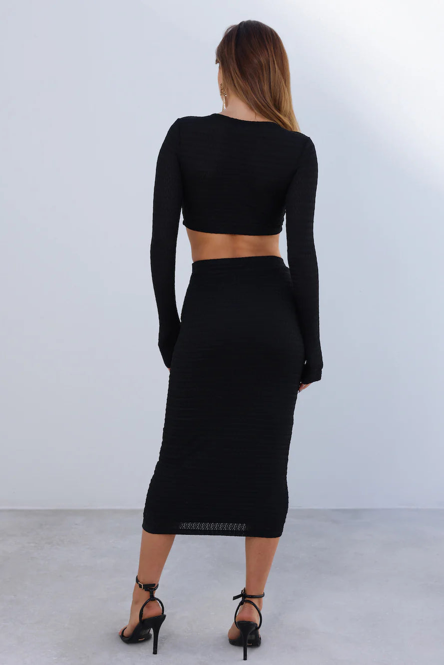 Island At Dusk Crop Top Black