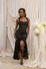 Hour Of Night Lace Midi Dress Black