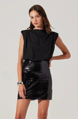 Sequin Mixed Media Mini Dress