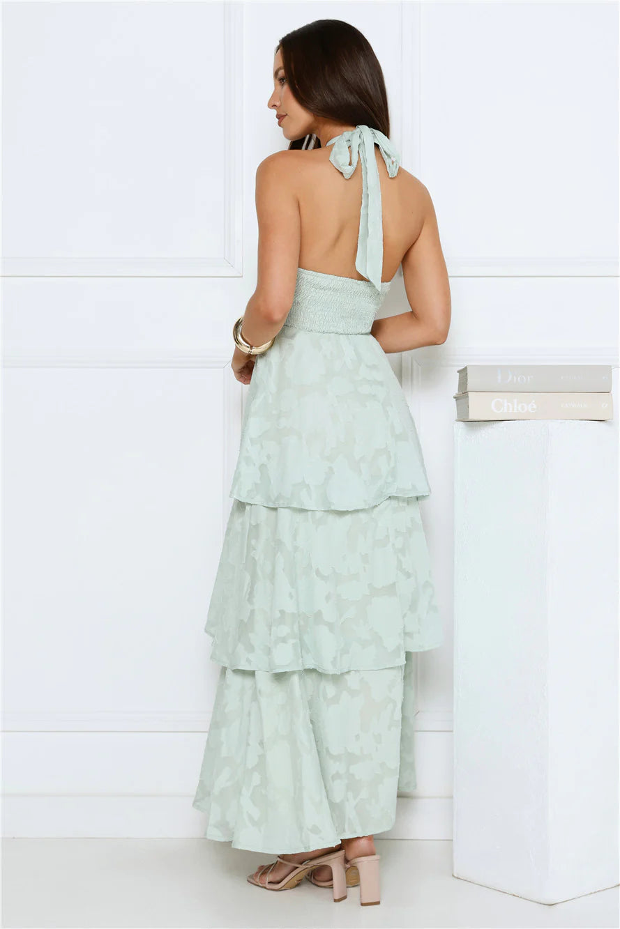 Island Sway Halter Maxi Dress Sage