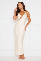 Hideaway Place Satin Maxi Dress Champagne
