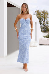 Lagoon Luxe Strapless Maxi Dress Blue