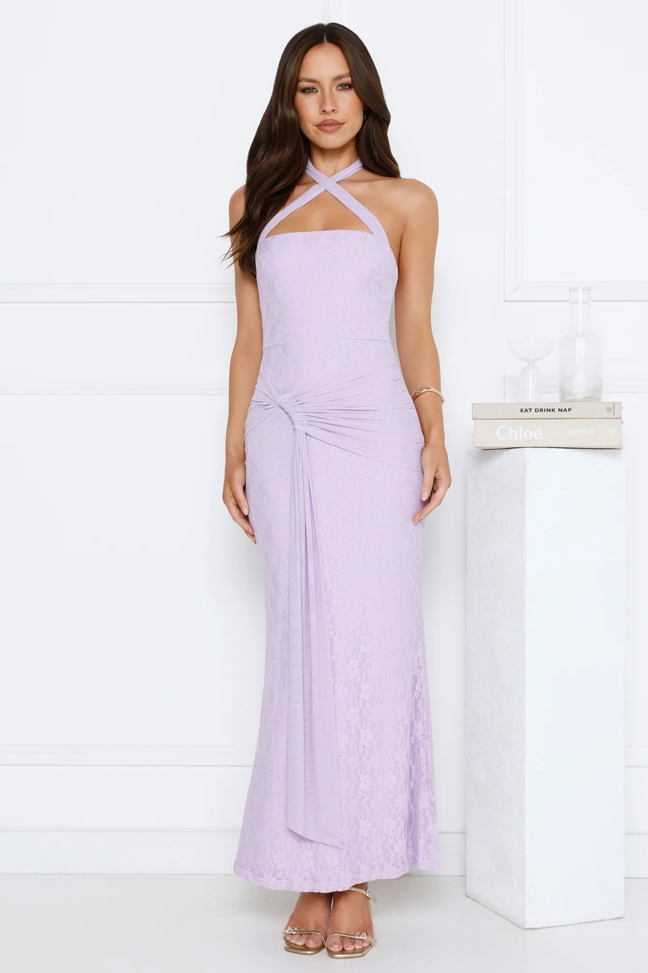 Kissed By Stars Halter Maxi Dress Purple