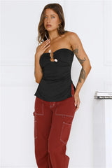 Island Heatwave Strapless Top Black