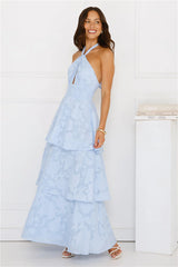 Island Sway Halter Maxi Dress Blue