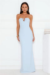 Lavish Lights Strapless Maxi Dress Blue