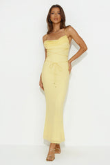 Hourglass Love Mesh Maxi Dress Yellow