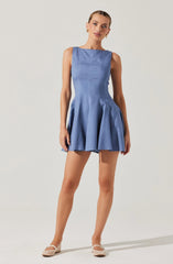 Xaria Linen-Blend Mini Dress