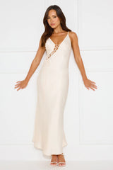 Hideaway Place Satin Maxi Dress Champagne