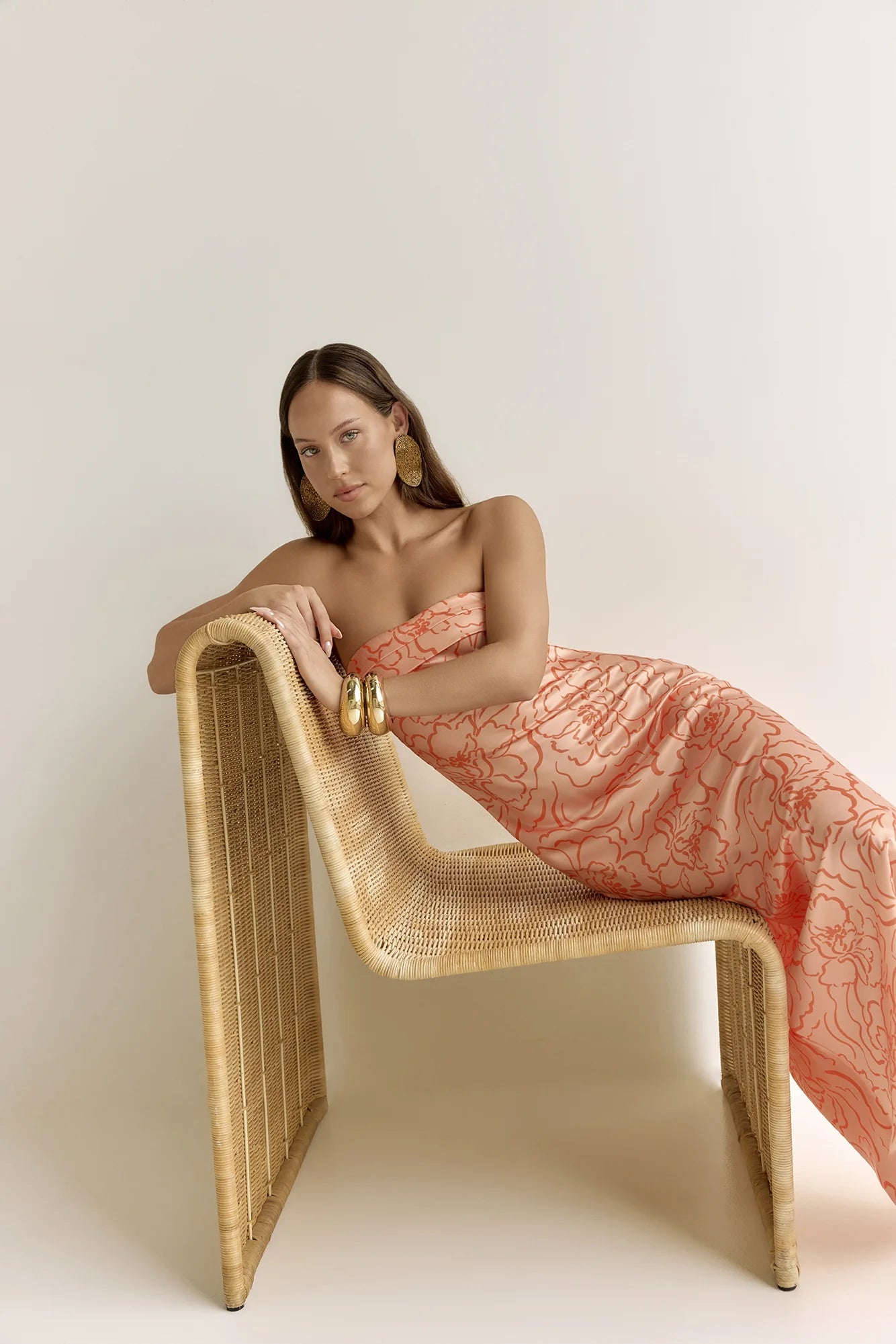 Staying True Strapless Maxi Dress Orange
