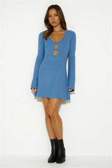 Laser Focus Mini Dress Blue