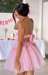 Abigail Pink Strapless Mini Dress