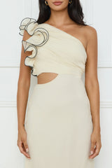 Harbour Dreams One Shoulder Maxi Dress Cream
