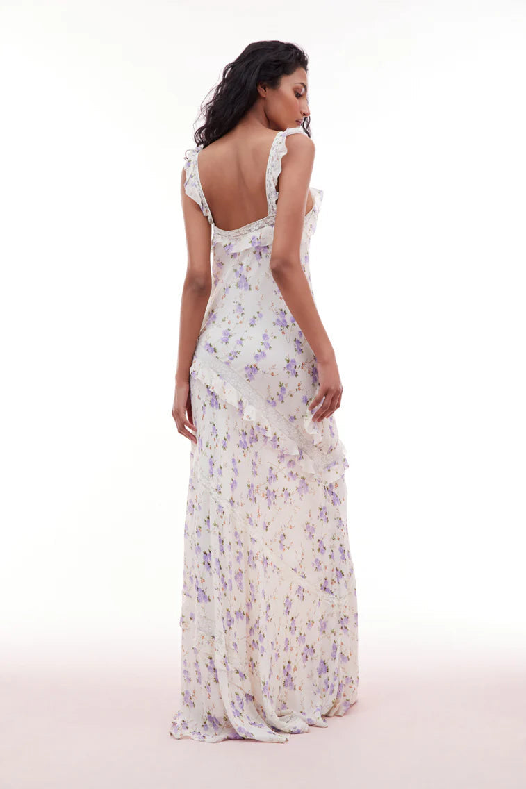 Radiance Chiffon Flutter Sleeve Maxi Dress
