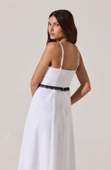 Contrast Lace Bustier Midi Dress