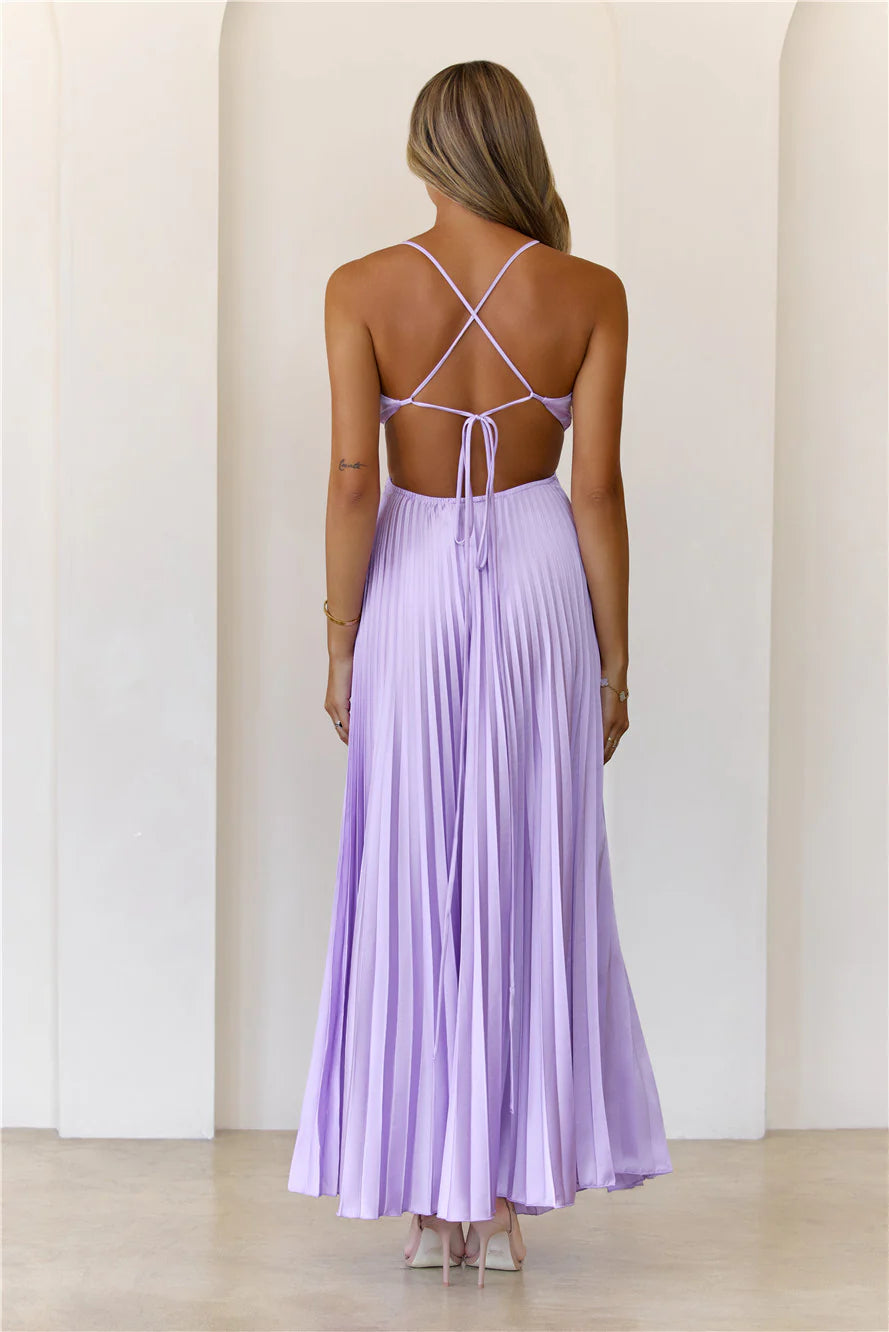 In My Prime Satin Maxi Dress Lilac