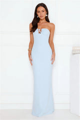 Lavish Lights Strapless Maxi Dress Blue