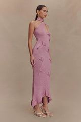 Celestino Floral Metallic Knit Maxi Dress - Pink