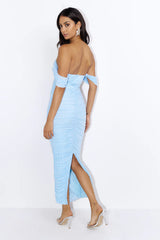 It's Love Mesh Maxi Dress Blue