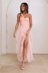 Lavish Style Tulle Maxi Dress Pink