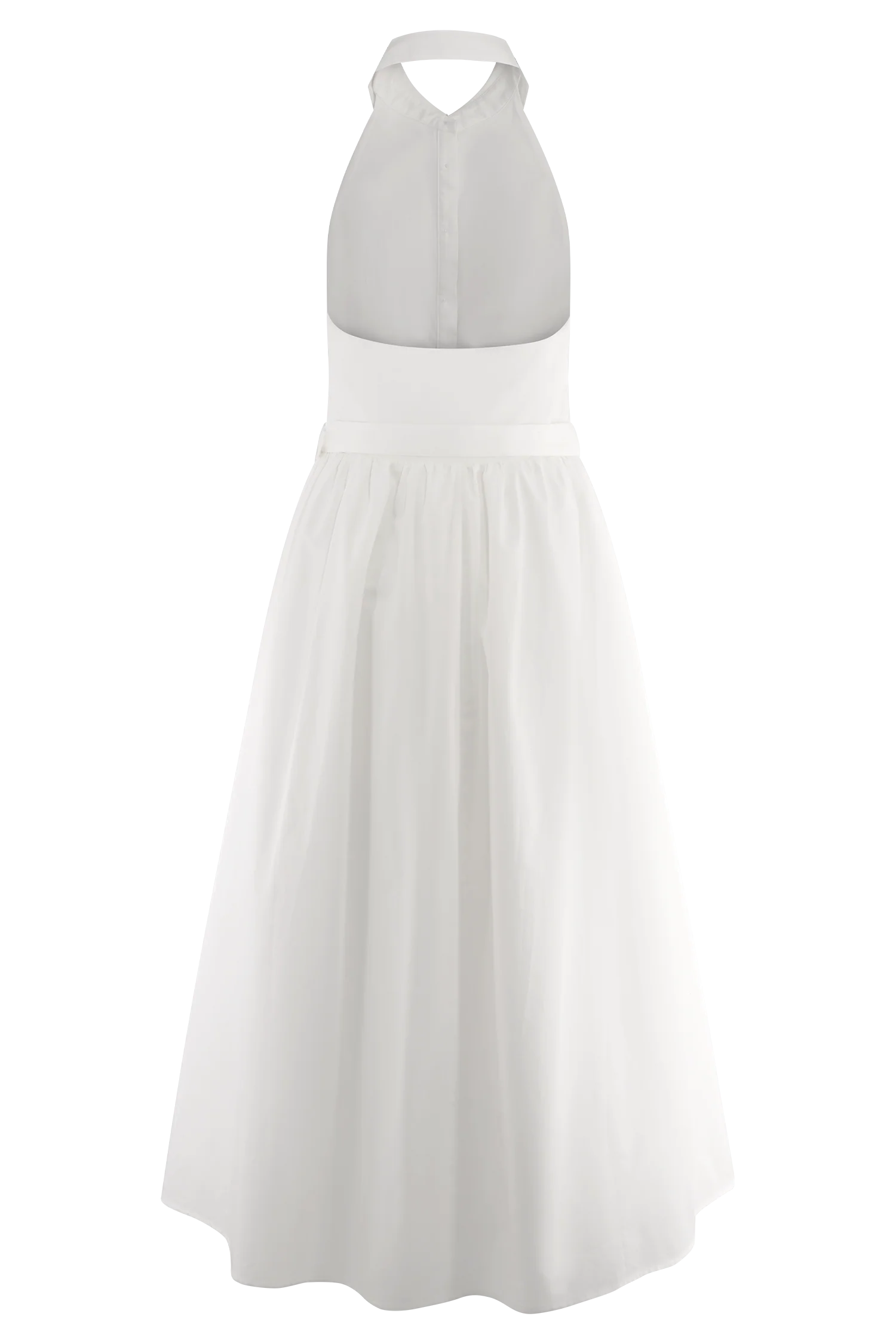 Cindy Collared Midi Dress - White
