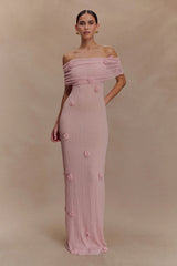 Brynn Orchid Knit Maxi Dress - Pastel Pink