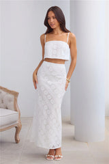 Island Calm Embroidered Crop Top White