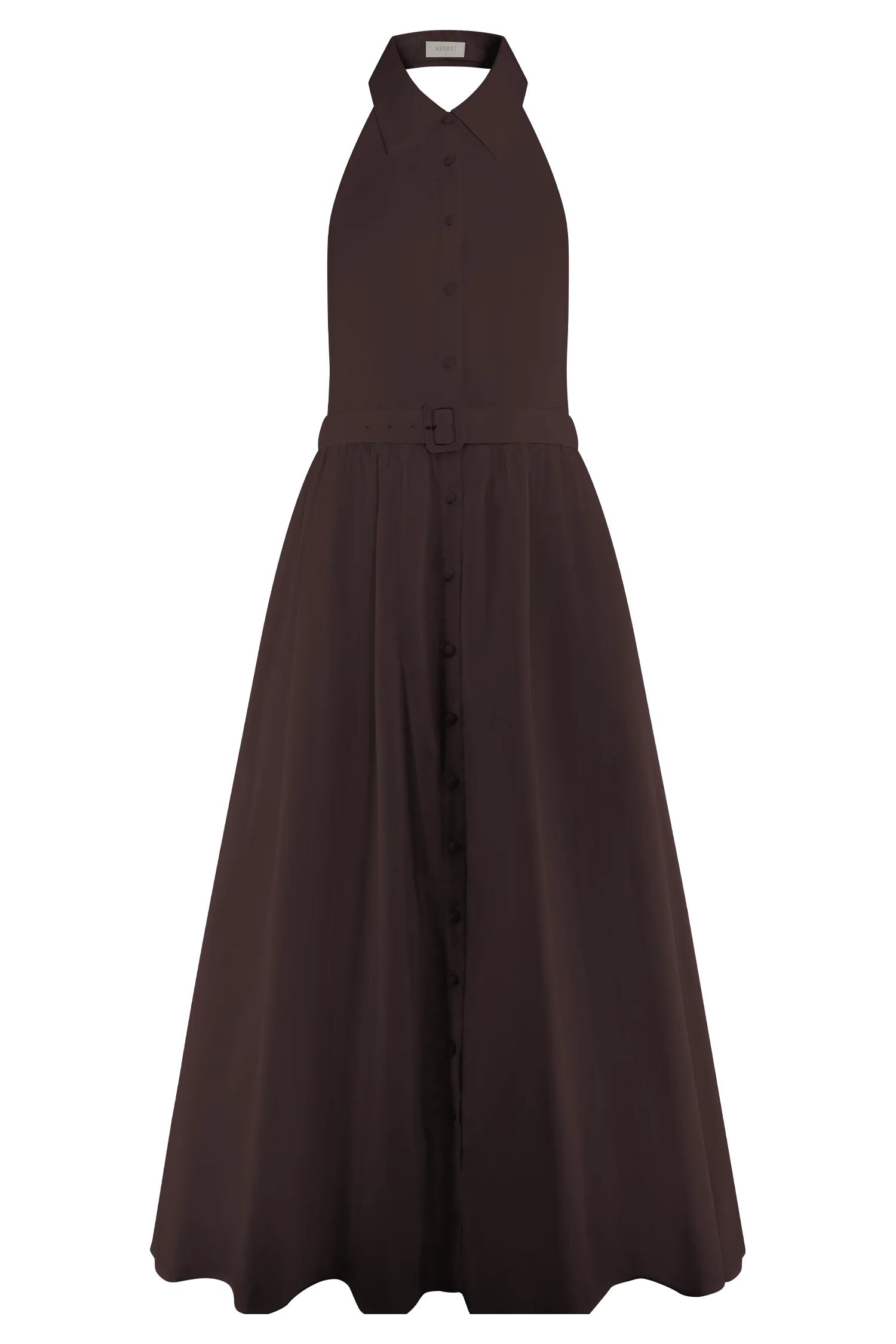 Cindy Collared Midi Dress - Chocolate