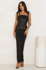 Harriet Loves Satin Top Black