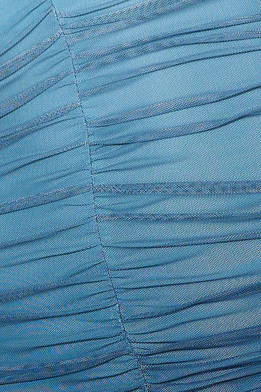 Highlights Mesh Midi Dress Blue